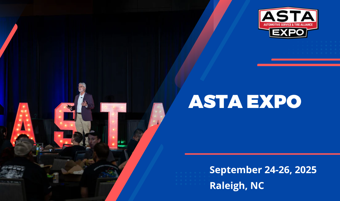 ASTA Expo, September 24–26, 2025, Raleigh, North Carolina, featuring a conference speaker on stage.