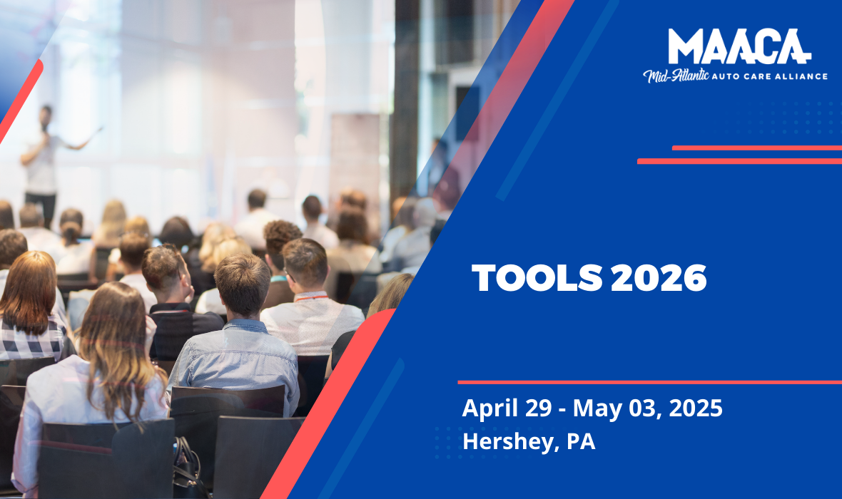 MAACA Tools 2026 conference, April 29–May 3, 2025, in Hershey, Pennsylvania, featuring attendees listening to a speaker.